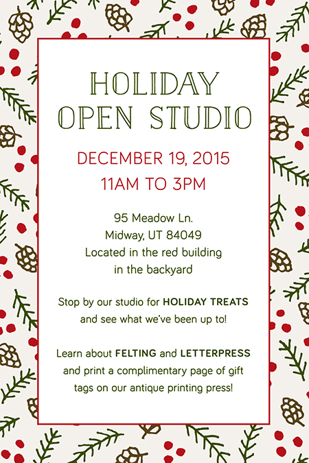Holiday Open Studio 2015
